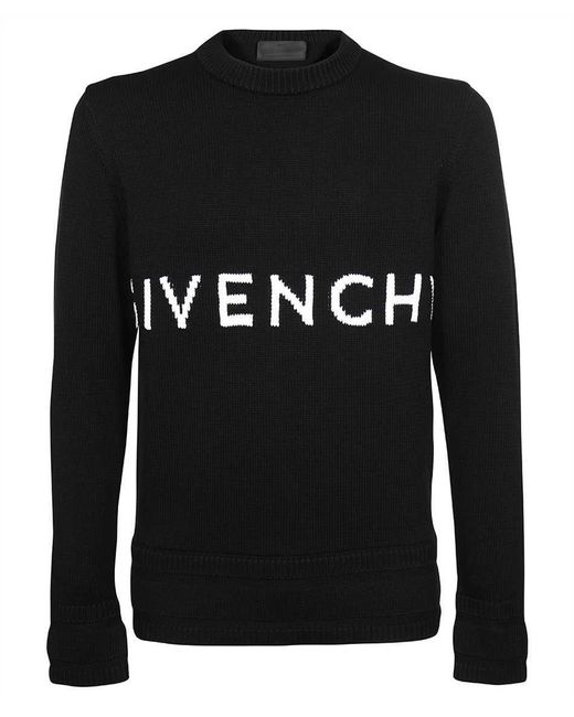 Givenchy Cotton Crew Neck Sweater For in Black for Men Lyst