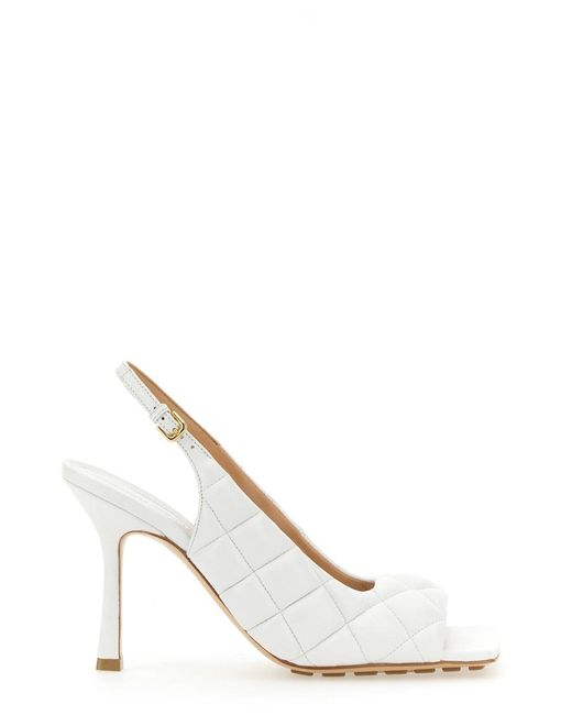 Bottega Veneta White Luxe Padded Slingback Sandal With 9Cm Heel