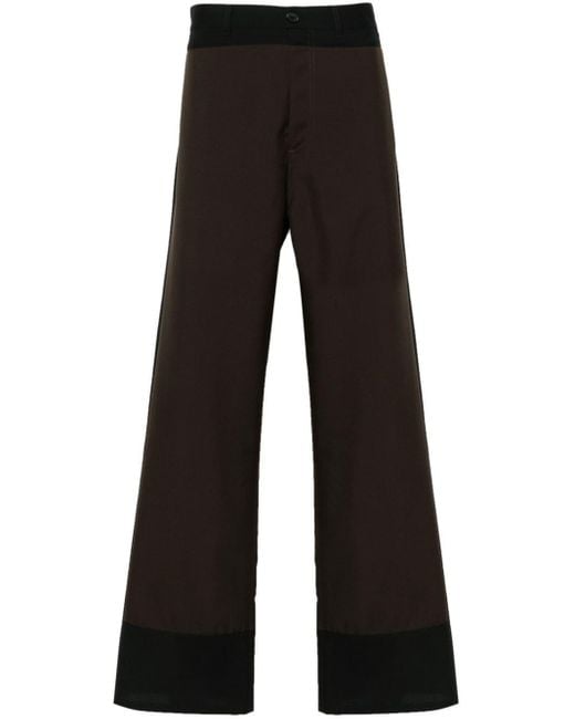 Marni Black Colorblock Wool Trousers for men