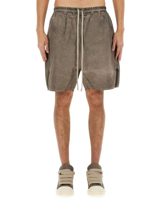 Rick Owens Natural Zippered Bermuda Shorts for men