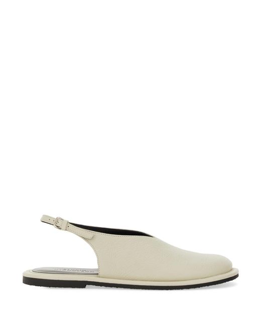 Studio Nicholson White Deerskin Mini Flats For