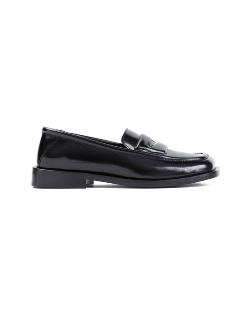The Attico Black Amanda Leather Loafers