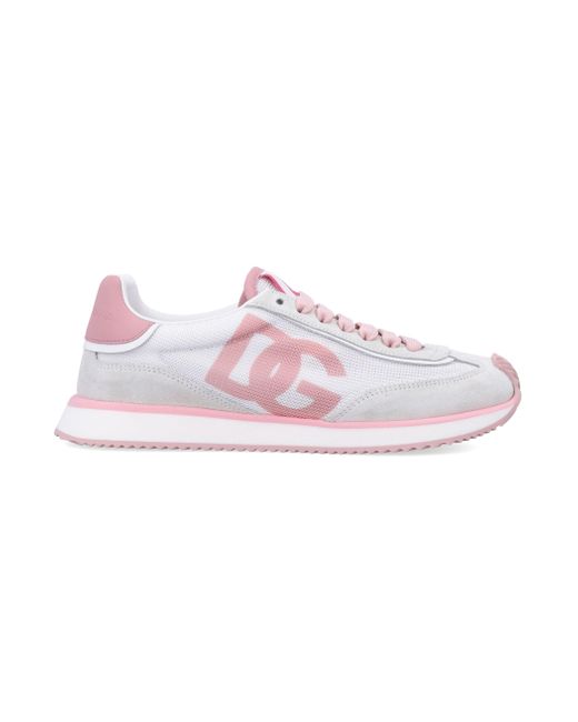 Dolce & Gabbana Pink Dg Cushion Low-Top Sneaker For
