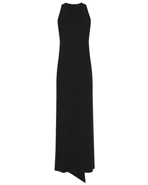 Saint Laurent Black Crepe Satin Dress