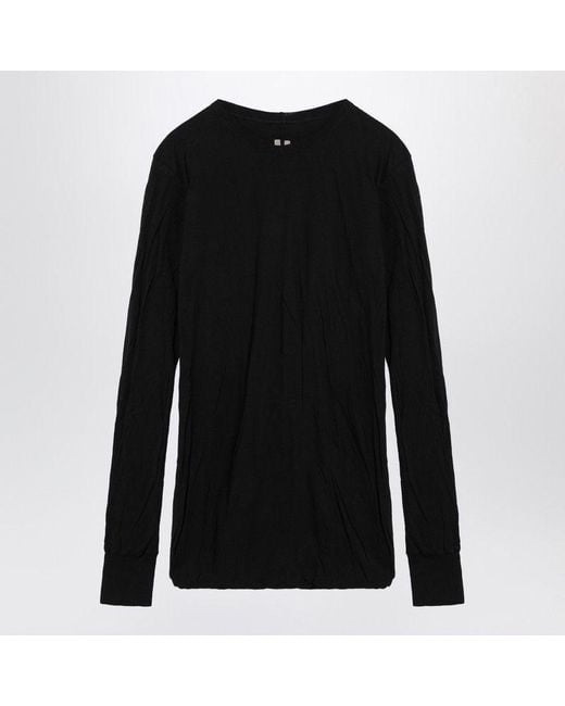 【関税&送料込】Rick Owens Semi-Transparent Black Cotton T-S Rick Owens Semi-Transparent Cotton T-Shirt in Black for Men