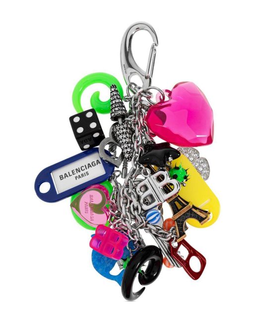 Balenciaga White Pigalle Key Ring.Lobster Clasp.Made