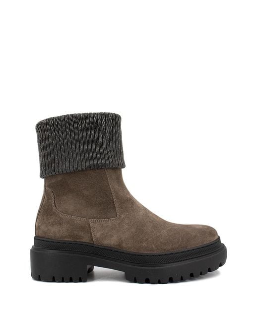 Brunello Cucinelli Brown Sophisticated Ankle Boots For