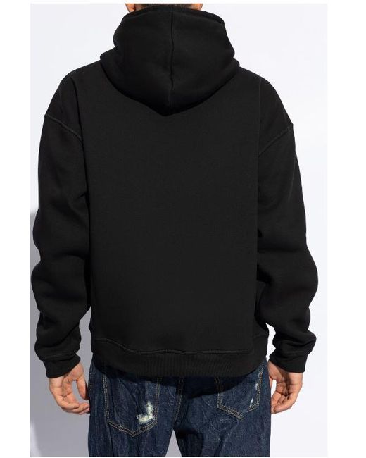 DSquared² Black Stamp-Effect Graphic Print Hoodie for men