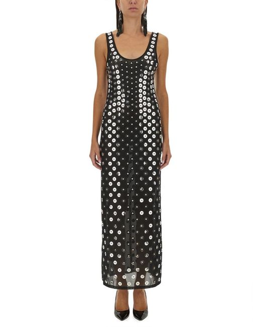 Rabanne Women's Black Embroidered Long Dress - www.ice4pros.com.br