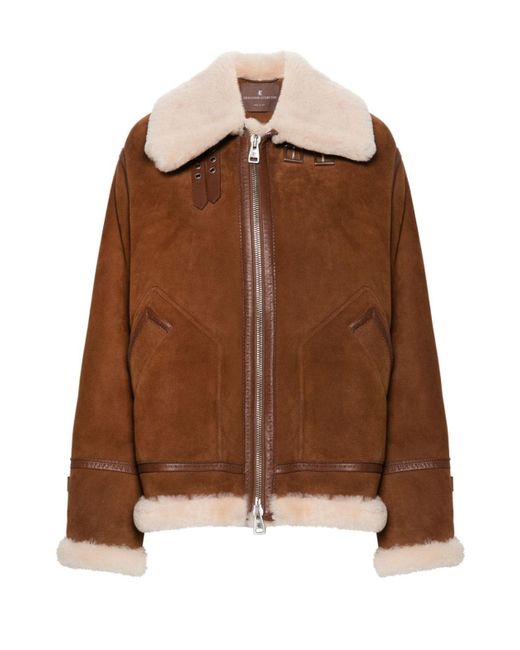 Ermanno Scervino Brown Luxurious Shearling Jacket For