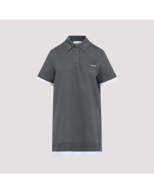 Miu Miu Gray Silk Midi Dress For Ss25 for men