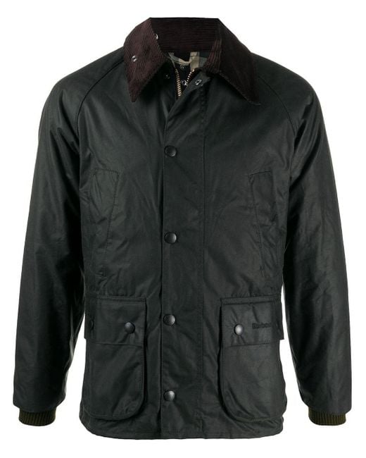 Barbour Black Cotton Bedale Jacket With Corduroy Collar for men