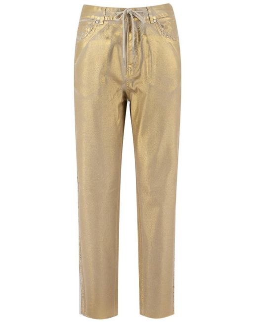 Panicale Natural Fringe Detail Drawstring Trousers