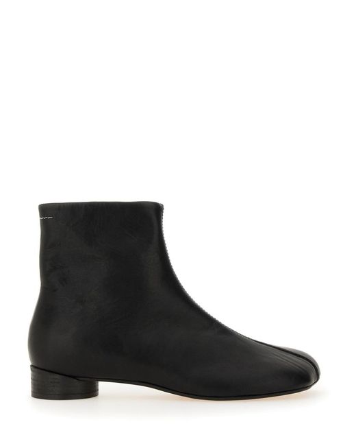 MM6 by Maison Margiela Sculpted Leather Boots in Black for Men | Lyst