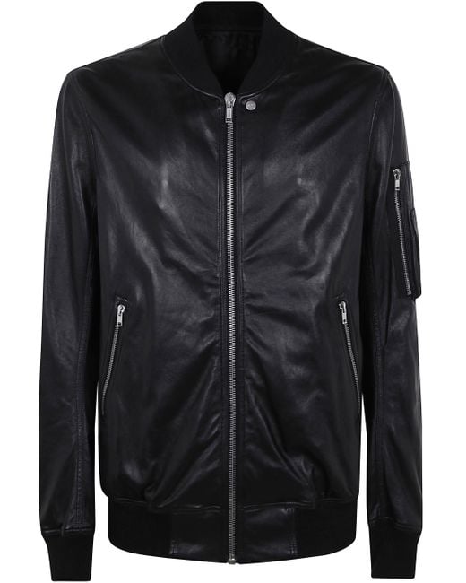 Rick Owens Classic Flight Leather Jacket in Black for Men | Lyst