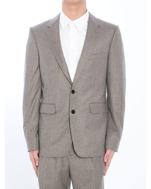 Céline Gray Striped Single-Breasted Jacket for men