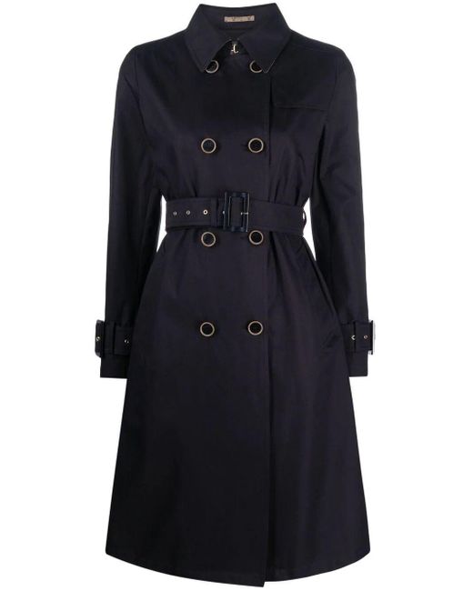 Herno Blue Feminine Cotton Trench Coat For Ss24