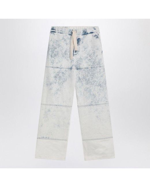 Dries Van Noten Blue Wide Jeans With Drawstring for men