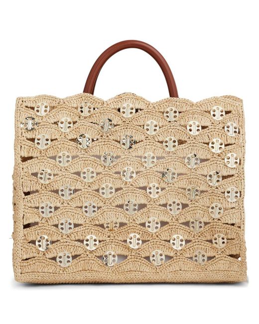 Rabanne Natural Mini Raffia Handbag