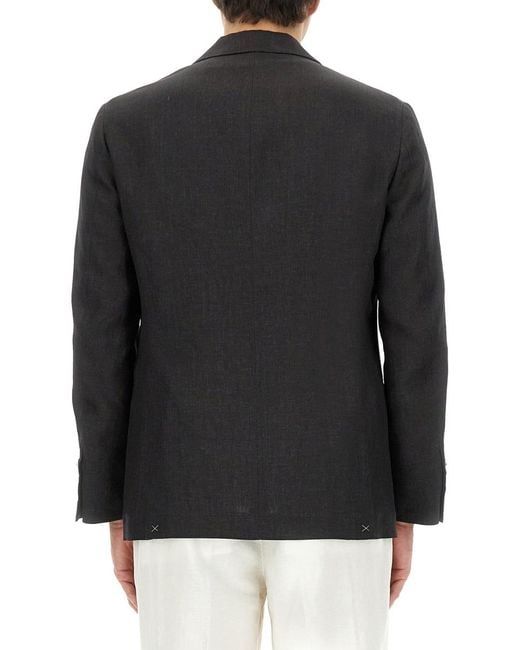 Brunello Cucinelli Black Linen Jacket For for men