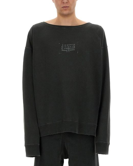 Maison Margiela Black Sweatshirt With Logo for men