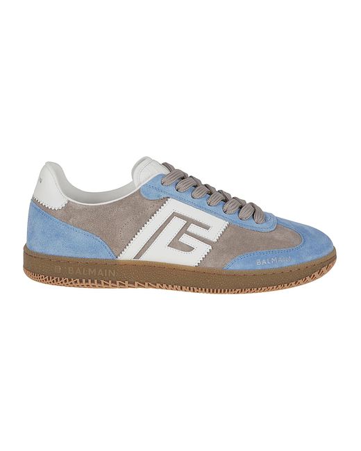 Balmain Blue Leather Sneakers for men