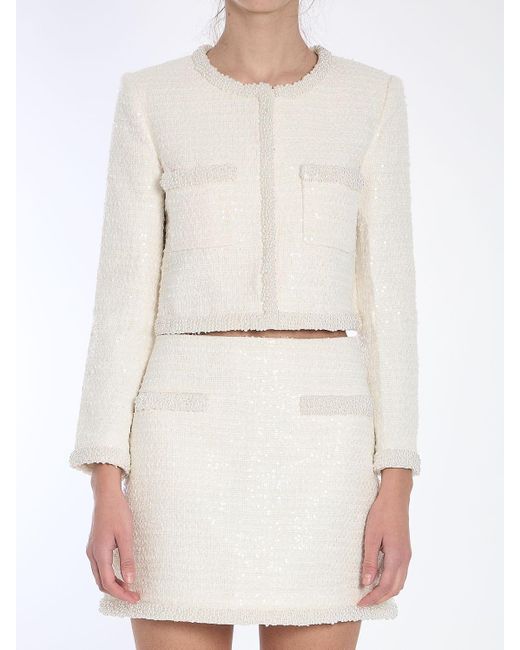 Self-Portrait White Pearl Trim Jacket
