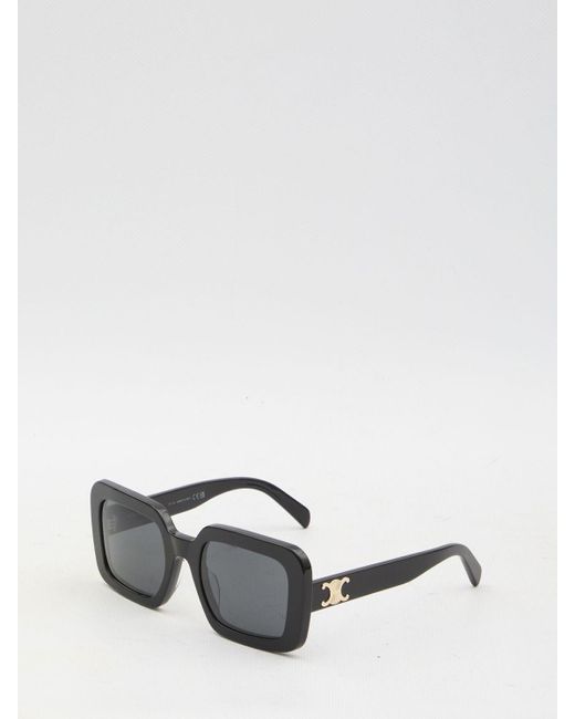 Céline Gray Signature Temple Acetate Sunglasses