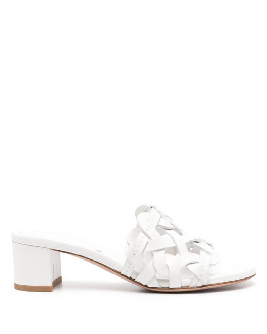 Gianvito Rossi White Elegant Slide Sandal 45Mm