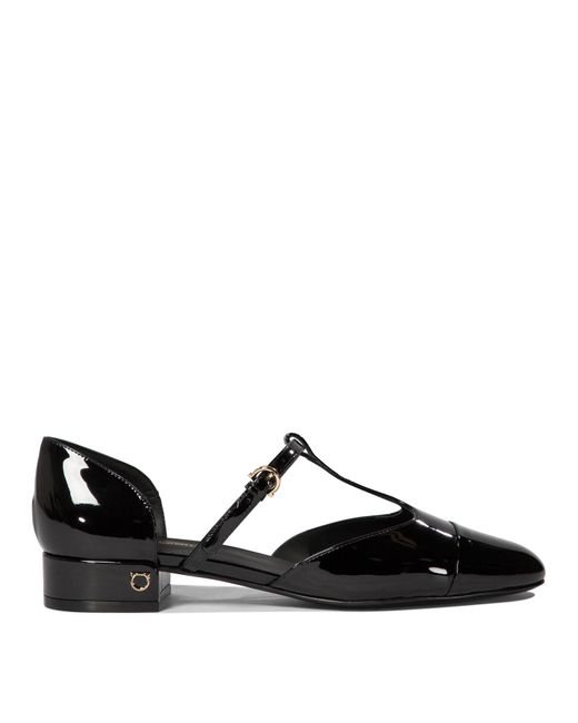 Ferragamo Black "Linette" Ballet Flats