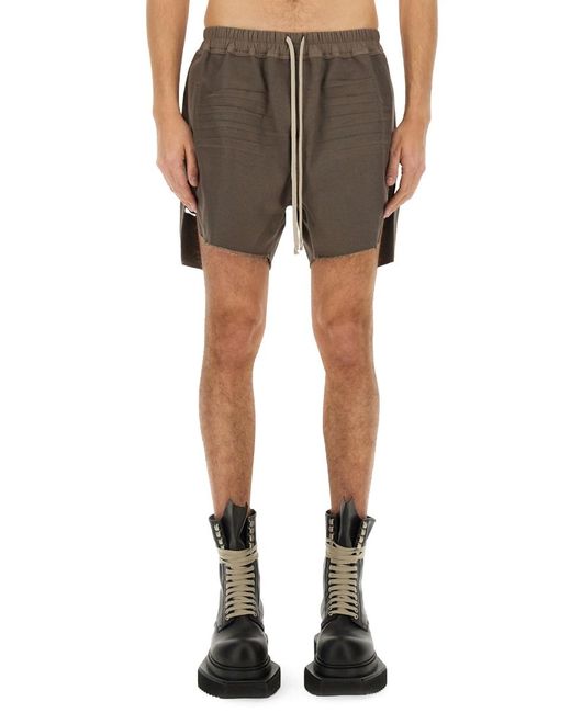 Rick Owens White Mini Cotton Blend Shorts For for men