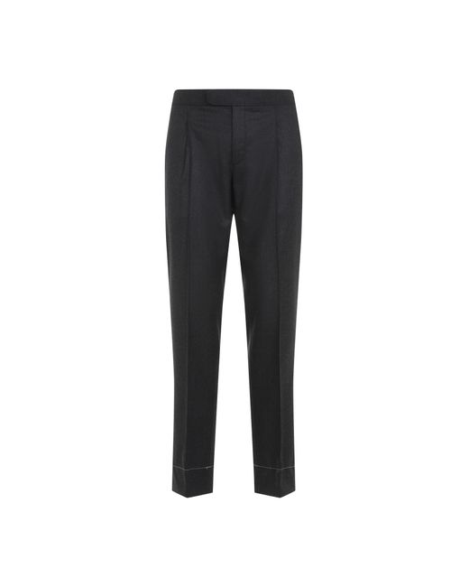 Brioni Black Luxurious Wool Trousers For Fall Winter 24/25 for men