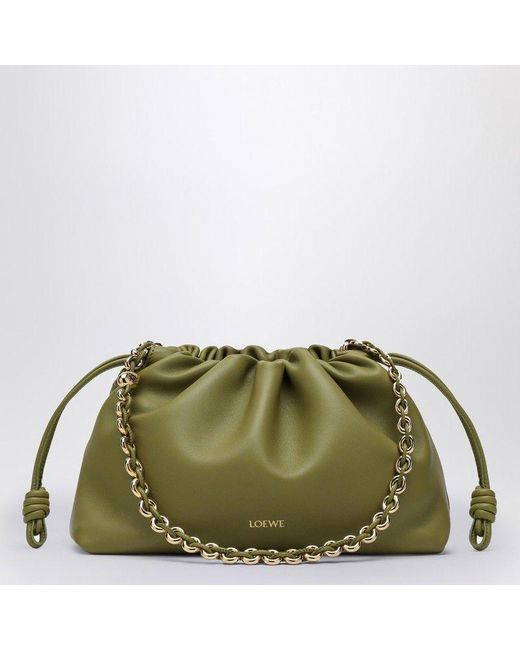 Loewe Green Flamenco Purse Light Moss Leather Bag
