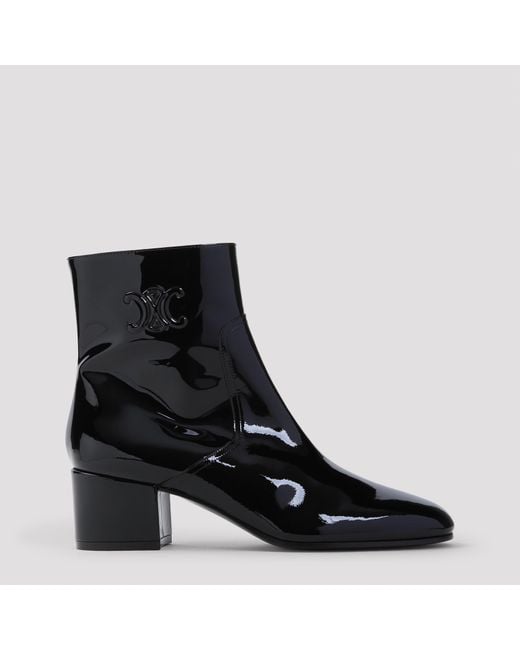 Céline Black Triomphe Zipped Boots for men