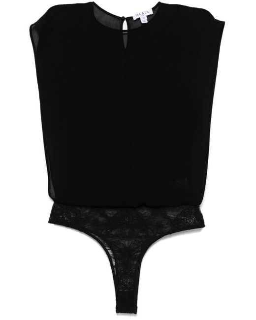 Alaïa Black Georgette Relaxed Fit Bodysuit Top for men