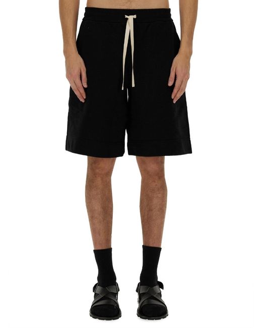 Jil Sander Black Relaxed Fit Drawstring Shorts for men
