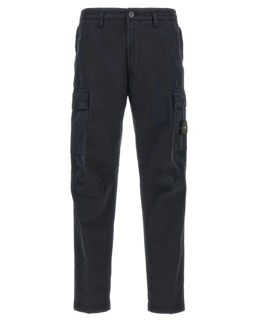 Stone Island Blue Trendsetting Trousers For Ss25 for men