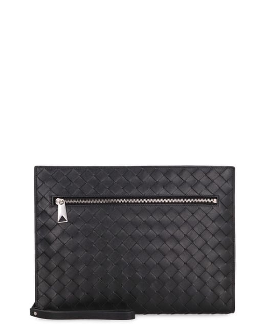 Bottega Veneta Gray Intrecciato Vn Document Case for men