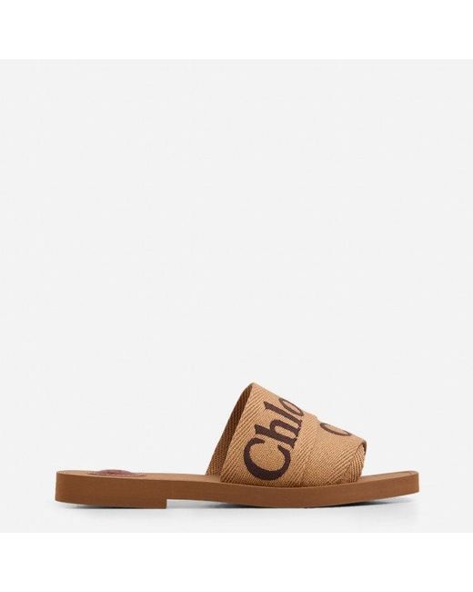 Chloé Brown Chic And Linen Sandals For
