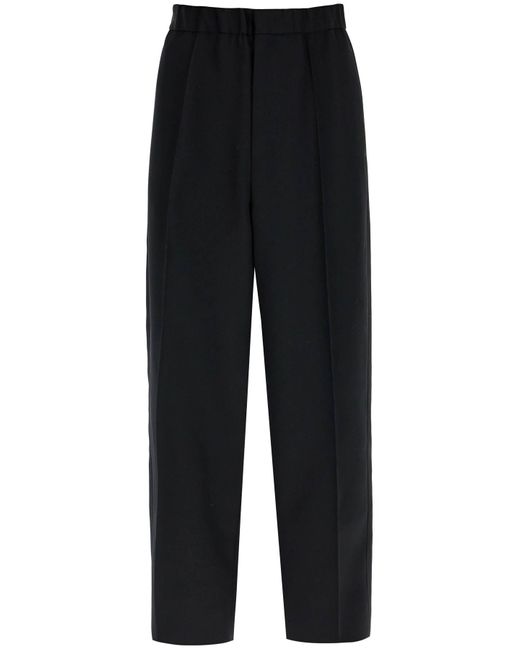 Jil Sander Black Relaxed Fit Wool Gabardine Trousers for men
