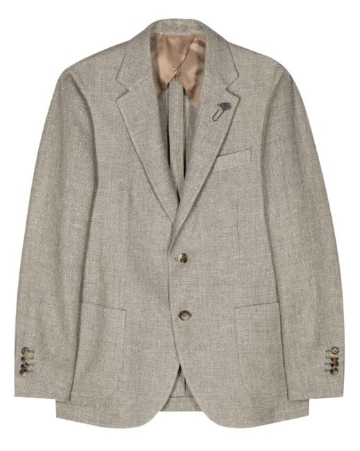 Lardini Gray Luxe Linen-Wool Blend Jacket For for men