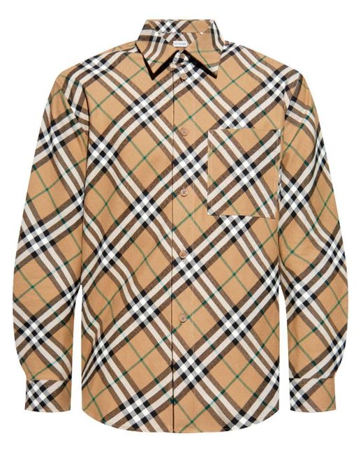Burberry Gray Classic Check Button-Up Shirt For for men