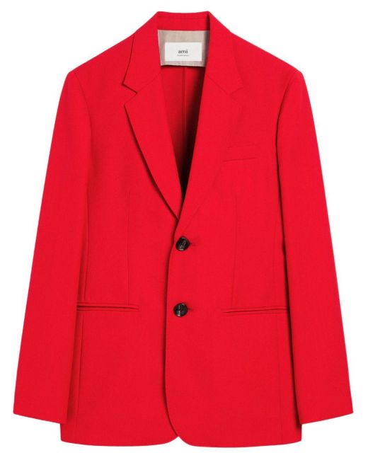 AMI Red Wool Semi-Lined Jacket