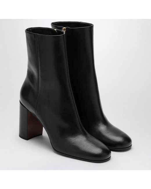Prada Black Luxe Round Toe Leather Boot
