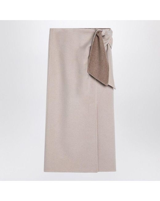 Max Mara Natural Wool And Cashmere Midi Skirt