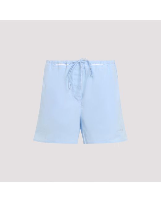 Miu Miu Blue Lightweight Cotton Mini Shorts For Summer for men