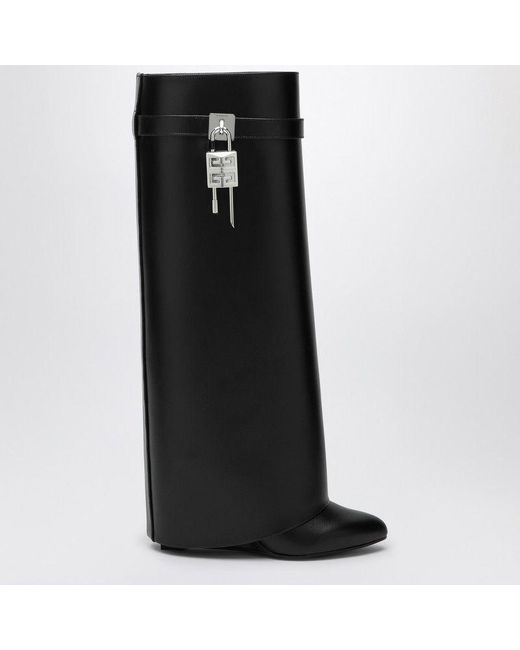 Givenchy Black High-Style Leather Shark Lock Boot