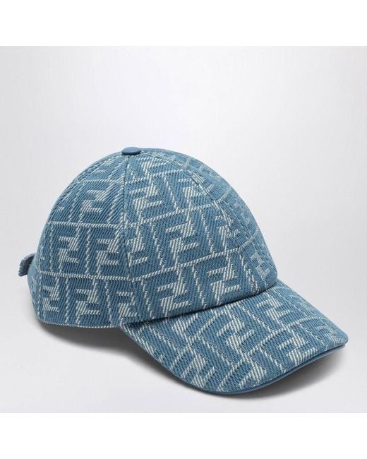 Fendi Baseball Cap With Ff Motif in Blue | Lyst