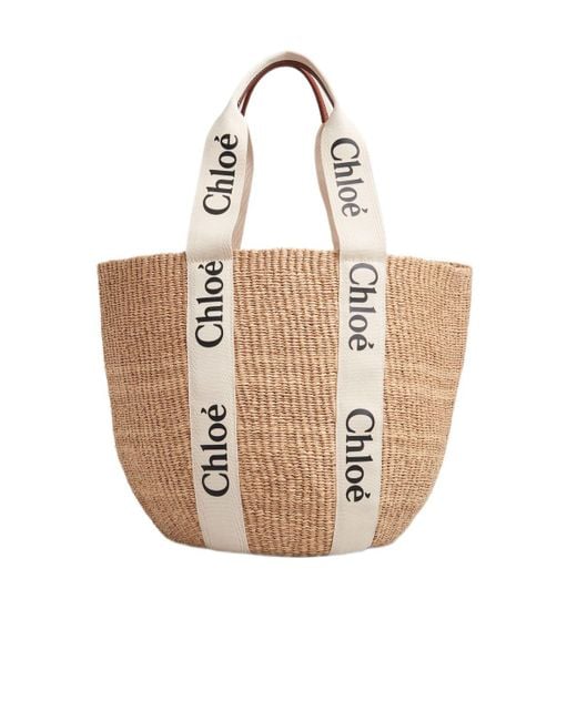 Chloé White Large Woody Basket Handbag