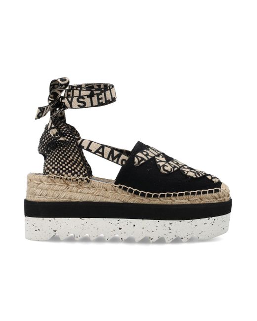 Stella McCartney Black Gaia Platform Espadrilles